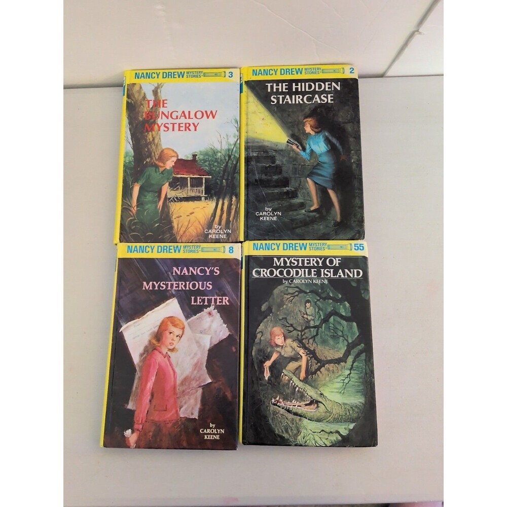 Nancy Drew Mystery Stories Lot Of 4 Hardcover Books Crocodile Island Bungalow...